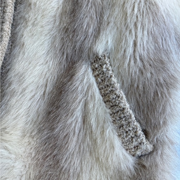 Vintage Faux Fur & Knit Oversized Jacket Size M/L - Picture 6 of 12